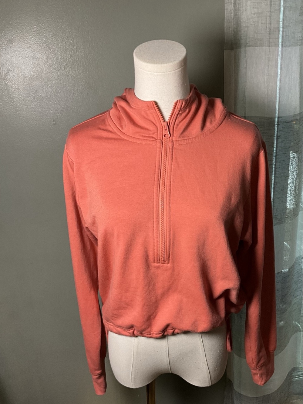 DSG Women's Classic Fleece Athletic Cropped Hoodie Half-Zip Hoodie in